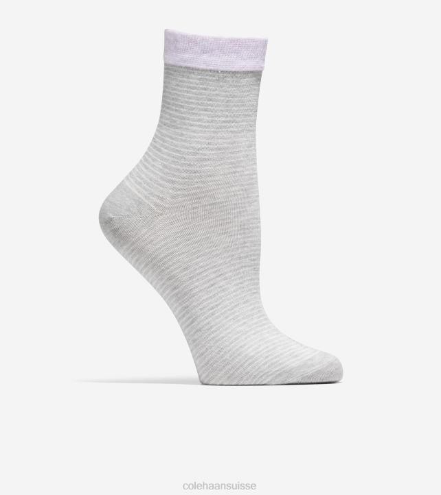 Cole Haan 2 paires de chaussettes courtes à rayures femmes PJ6N526 gris accessoires