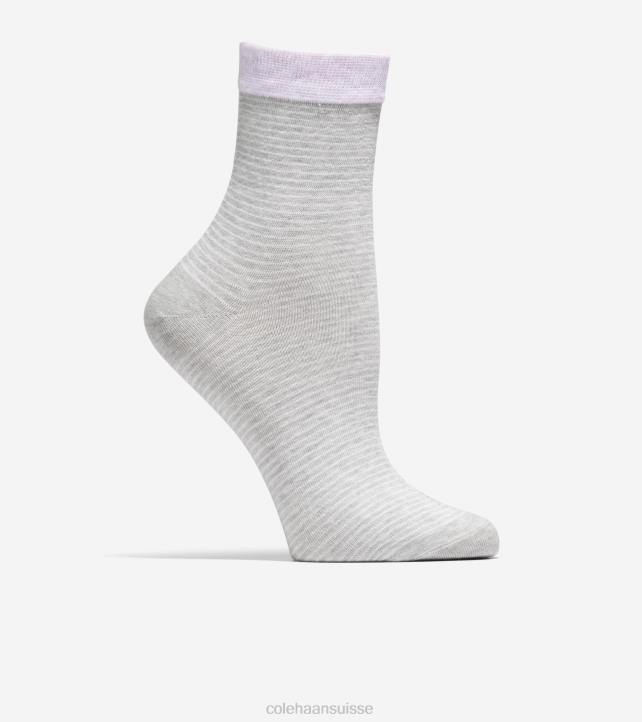 Cole Haan 2 paires de chaussettes courtes à rayures femmes PJ6N526 gris accessoires