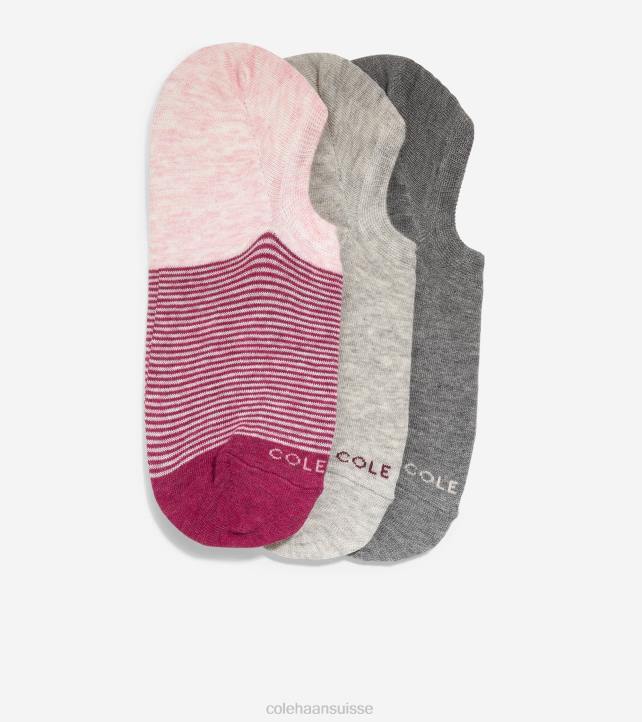 Cole Haan 3 paires de sous-chaussettes femmes PJ6N506 rose accessoires
