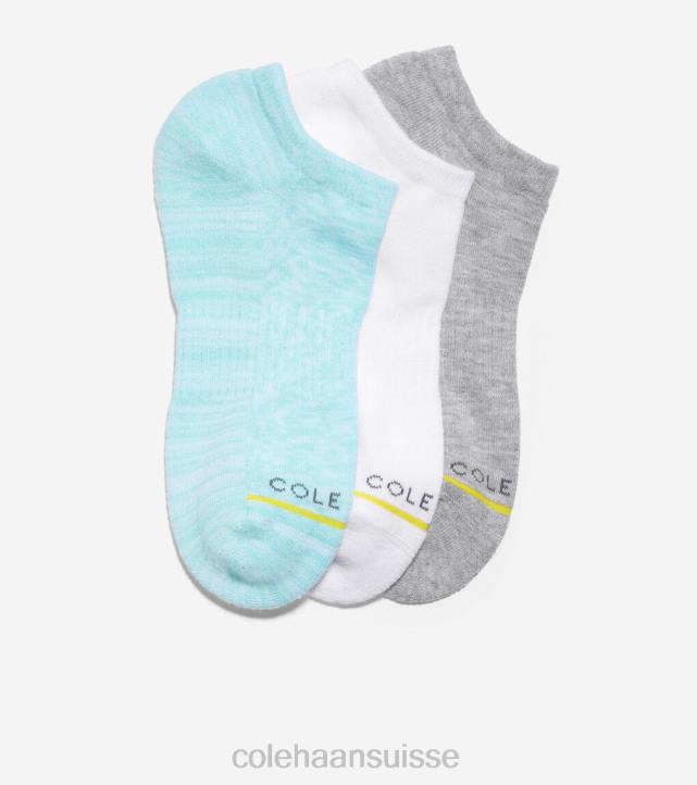 Cole Haan Zerogrand 3 paires de sous-chaussettes femmes PJ6N516 bleu-blanc-gris accessoires