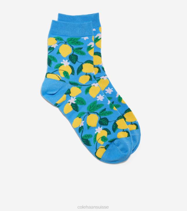 Cole Haan chaussettes courtes à imprimé citron femmes PJ6N524 bleu accessoires
