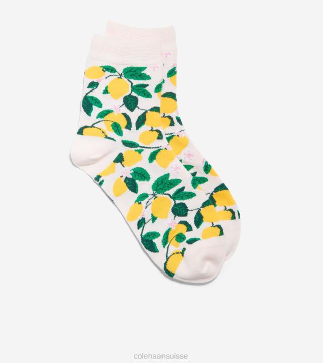 Cole Haan chaussettes courtes à imprimé citron femmes PJ6N525 rose clair accessoires