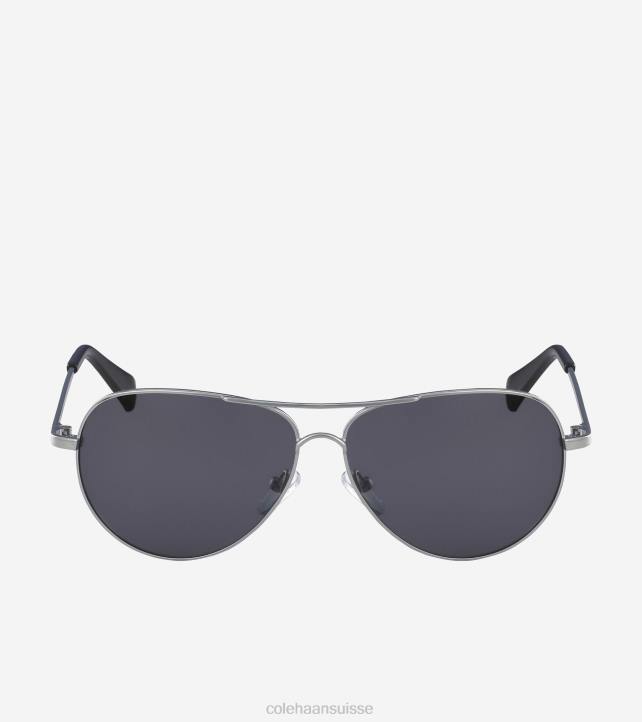 Cole Haan lunettes de soleil aviateur classiques femmes PJ6N529 argent accessoires