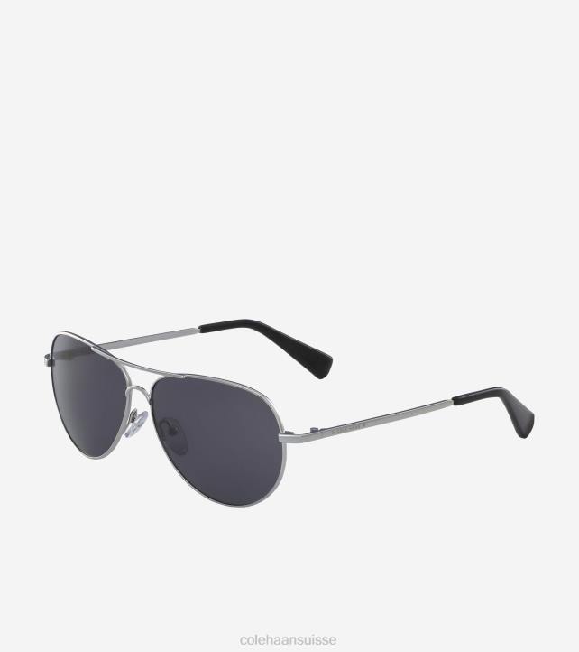Cole Haan lunettes de soleil aviateur classiques femmes PJ6N529 argent accessoires