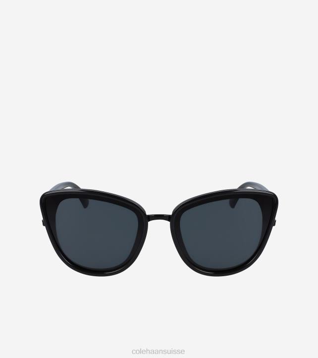 Cole Haan lunettes de soleil œil de chat oversize femmes PJ6N531 noir accessoires