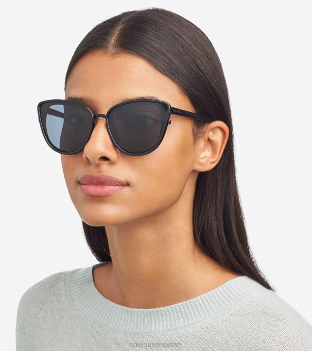 Cole Haan lunettes de soleil œil de chat oversize femmes PJ6N531 noir accessoires