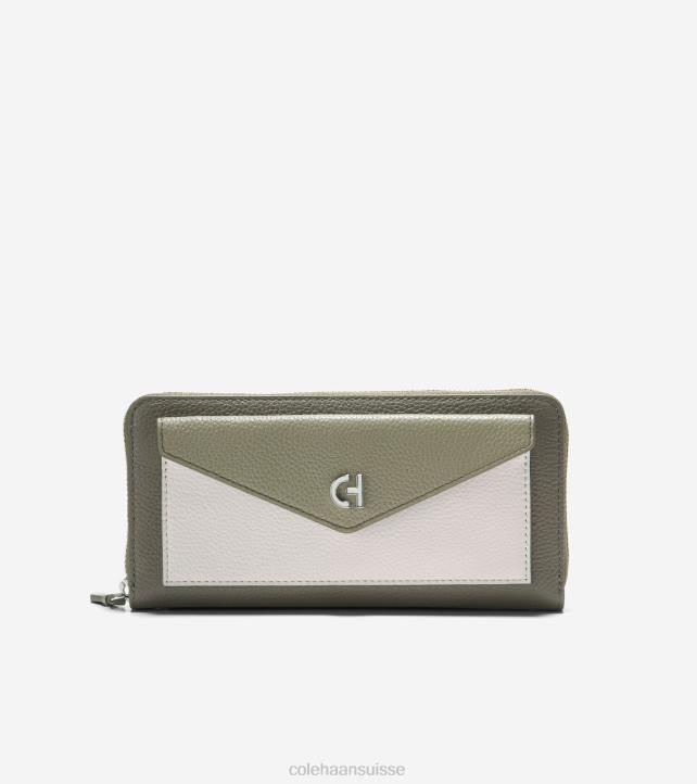 Cole Haan portefeuille continental ville femmes PJ6N493 feuille de thé-huile vert-aigrette colorblock accessoires
