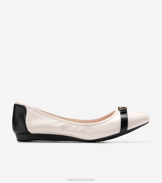 Cole Haan ballet à l'arc tova femmes PJ6N130 ivoire-noir chaussure