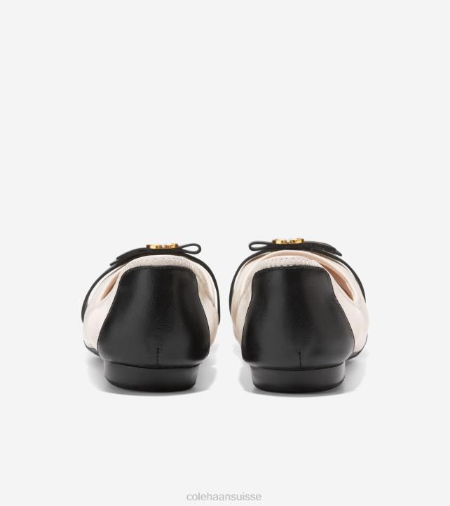 Cole Haan ballet à l'arc tova femmes PJ6N130 ivoire-noir chaussure