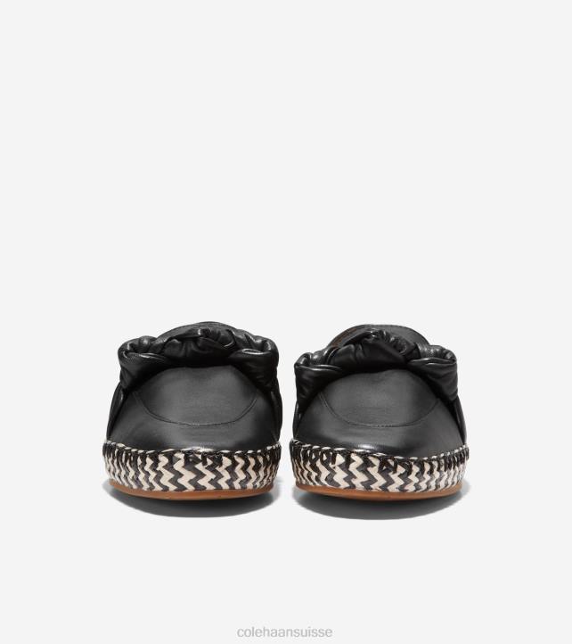 Cole Haan espadrille nouée cloudfeel femmes PJ6N223 Cuir noir chaussure