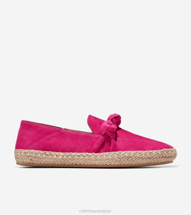 Cole Haan espadrille nouée cloudfeel femmes PJ6N224 daim paon rose chaussure