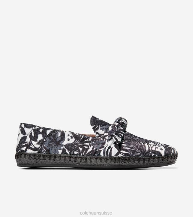 Cole Haan espadrille nouée cloudfeel femmes PJ6N225 imprimé floral beverly noir-ivoire chaussure
