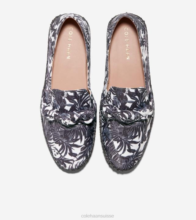 Cole Haan espadrille nouée cloudfeel femmes PJ6N225 imprimé floral beverly noir-ivoire chaussure