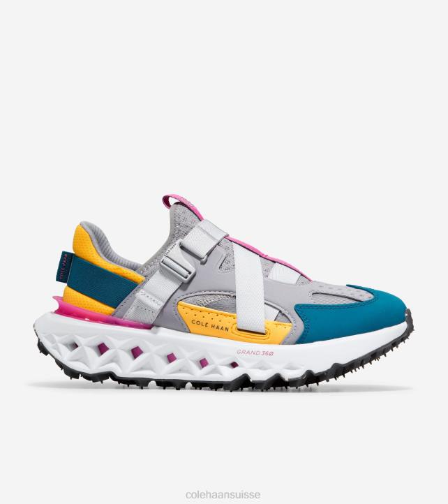 Cole Haan Chaussure de course à sangle de moine 5.zerogrand femmes PJ6N248 grésil-bleu marocain-rose violet-blanc chaussure