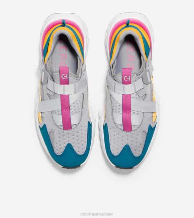 Cole Haan Chaussure de course à sangle de moine 5.zerogrand femmes PJ6N248 grésil-bleu marocain-rose violet-blanc chaussure