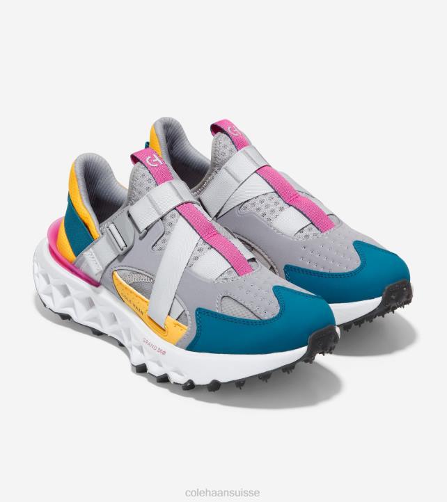Cole Haan Chaussure de course à sangle de moine 5.zerogrand femmes PJ6N248 grésil-bleu marocain-rose violet-blanc chaussure