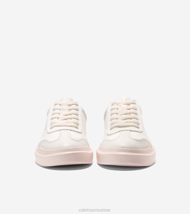 Cole Haan baskets à bout en T en toile rallye grandpro femmes PJ6N38 aigrette-pivoine argentée chaussure