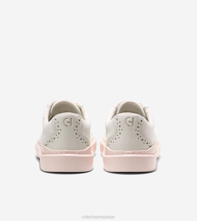 Cole Haan baskets à bout en T en toile rallye grandpro femmes PJ6N38 aigrette-pivoine argentée chaussure