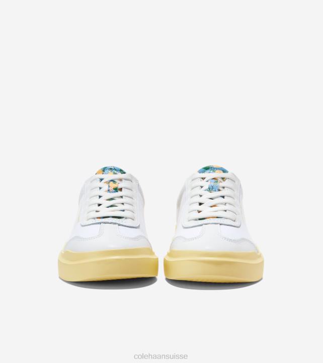Cole Haan baskets à bout en T en toile rallye grandpro femmes PJ6N39 optique blanc-citron chaussure