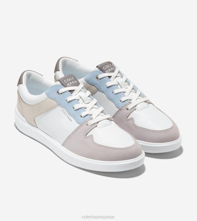 Cole Haan baskets de tennis grand crosscourt femmes PJ6N206 blanc optique-bouleau argenté-bleu-violet chaussure