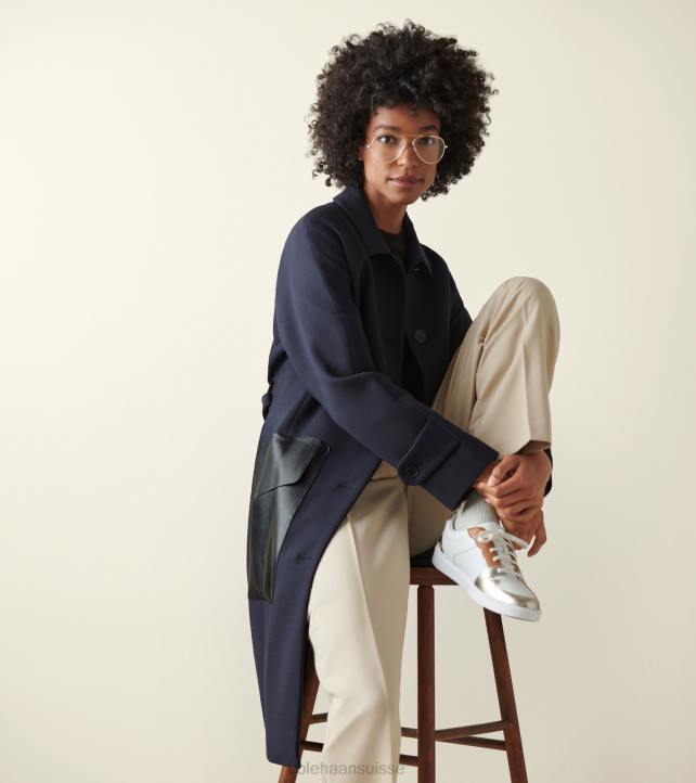 Cole Haan baskets de tennis modernes grand crosscourt femmes PJ6N204 blanc optique-or doux métallisé chaussure