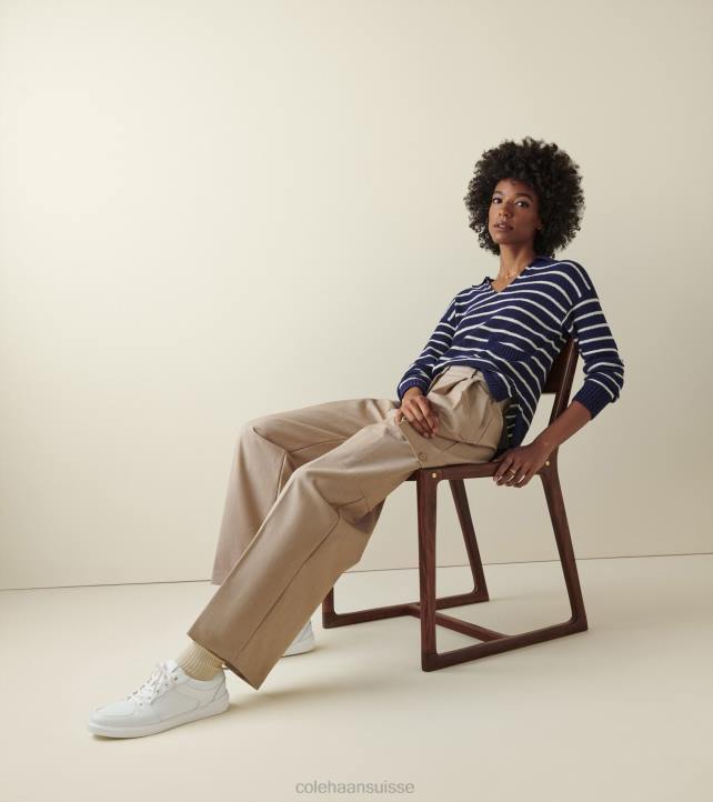 Cole Haan baskets de tennis modernes grand crosscourt femmes PJ6N208 blanc-argento chaussure