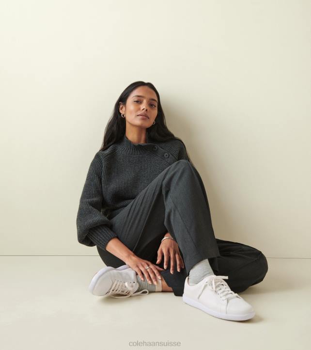 Cole Haan baskets grand crosscourt femmes PJ6N89 cuir blanc optique chaussure