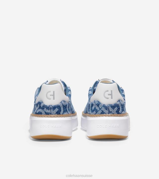 Cole Haan baskets grandpro topspin femmes PJ6N23 monogram denim jacquard blanc optique chaussure