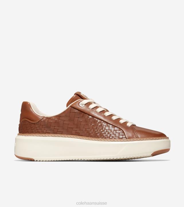 Cole Haan baskets grandpro topspin femmes PJ6N25 tissé pecan-optique blanc chaussure
