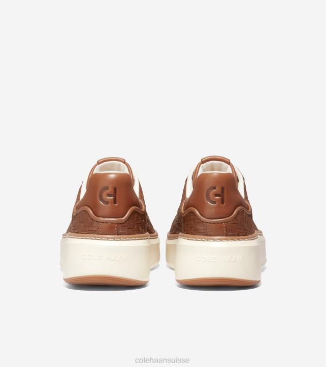Cole Haan baskets grandpro topspin femmes PJ6N25 tissé pecan-optique blanc chaussure