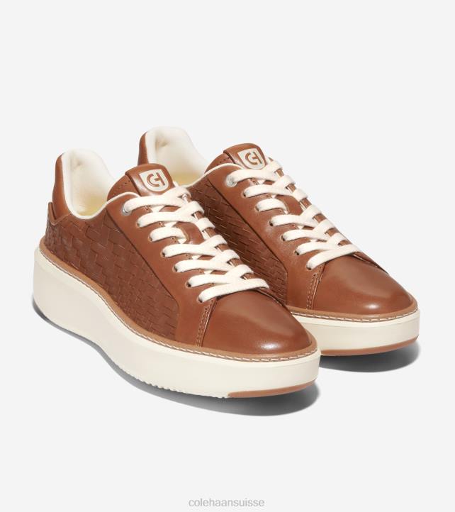 Cole Haan baskets grandpro topspin femmes PJ6N25 tissé pecan-optique blanc chaussure