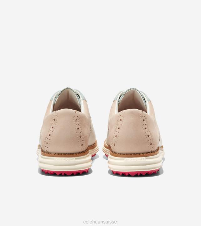 Cole Haan chaussure de golf originalgrand shortwing oxford femmes PJ6N213 bleu sésame verre ivoire chaussure