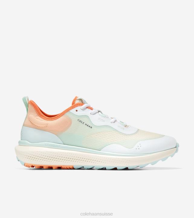 Cole Haan chaussure de golf zerogrand fairway femmes PJ6N119 ivoire-optique blanc-bleu verre-pêche chaussure