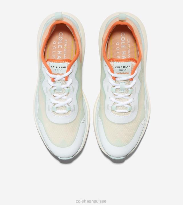 Cole Haan chaussure de golf zerogrand fairway femmes PJ6N119 ivoire-optique blanc-bleu verre-pêche chaussure