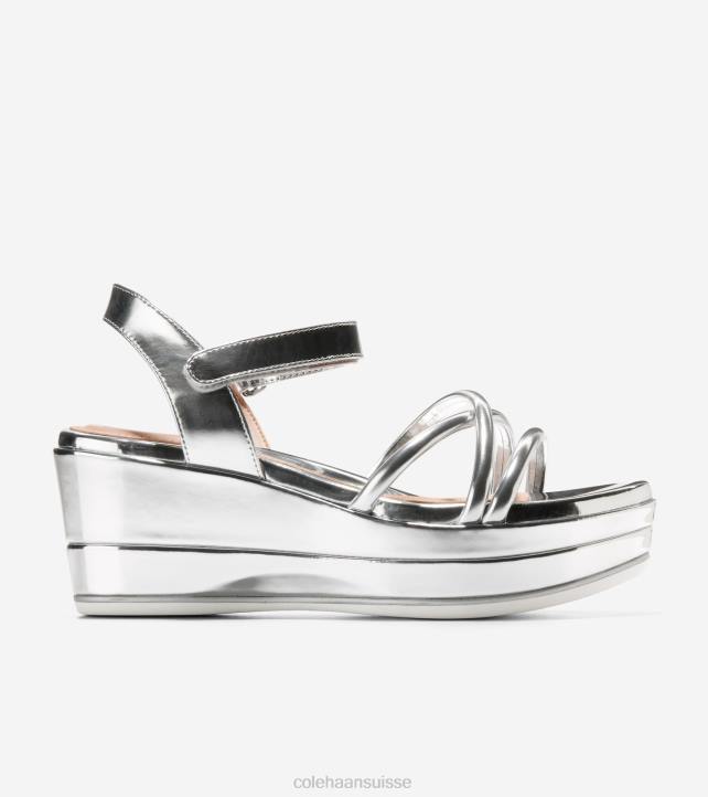 Cole Haan Grand Ambition Addison Flatform Wedge femmes PJ6N116 specchio d'argent chaussure