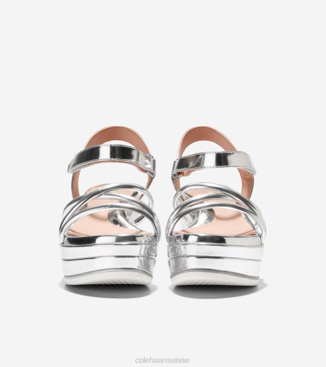 Cole Haan Grand Ambition Addison Flatform Wedge femmes PJ6N116 specchio d'argent chaussure