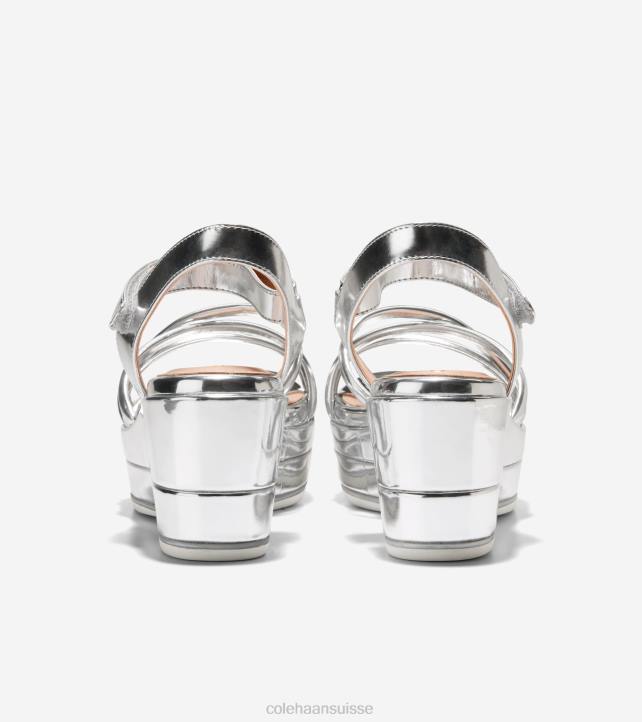 Cole Haan Grand Ambition Addison Flatform Wedge femmes PJ6N116 specchio d'argent chaussure