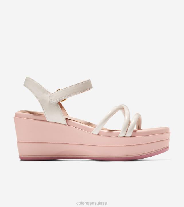 Cole Haan Grand Ambition Addison Flatform Wedge femmes PJ6N117 fumée rose ivoire chaussure