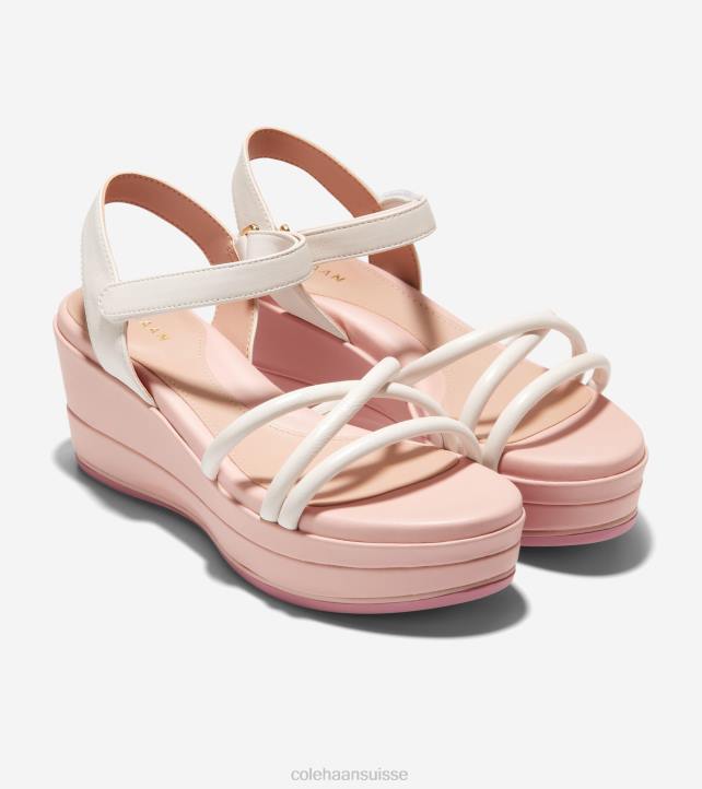 Cole Haan Grand Ambition Addison Flatform Wedge femmes PJ6N117 fumée rose ivoire chaussure