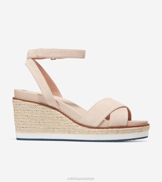 Cole Haan sandale compensée espadrille cloudfeel femmes PJ6N29 suède sésame chaussure