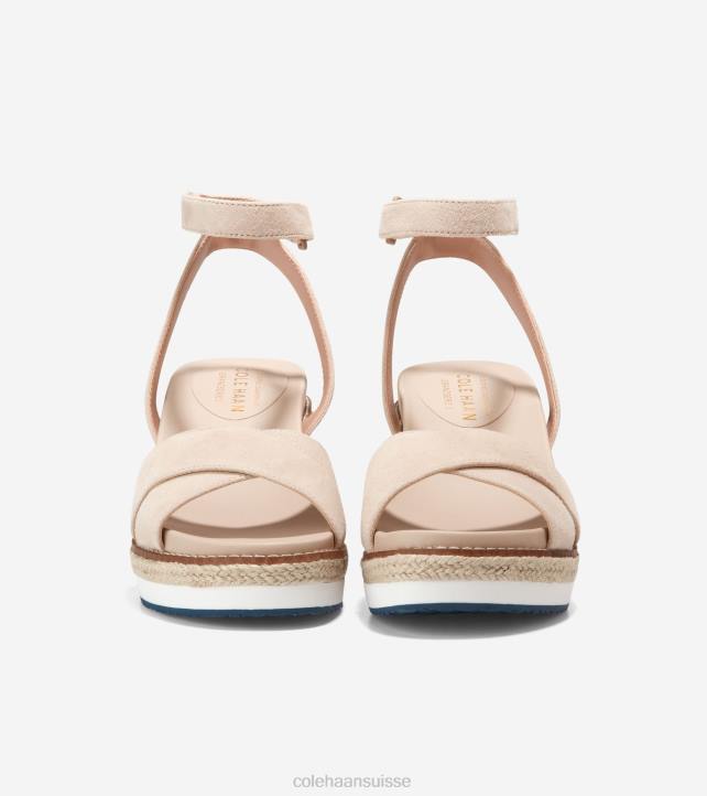 Cole Haan sandale compensée espadrille cloudfeel femmes PJ6N29 suède sésame chaussure