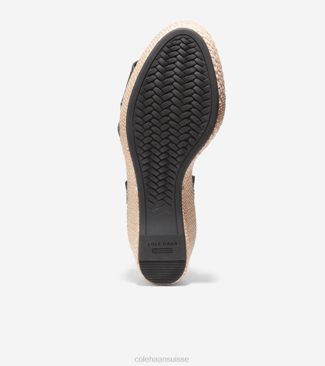 Cole Haan sandale compensée toute la journée cloudfeel femmes PJ6N189 Cuir noir chaussure
