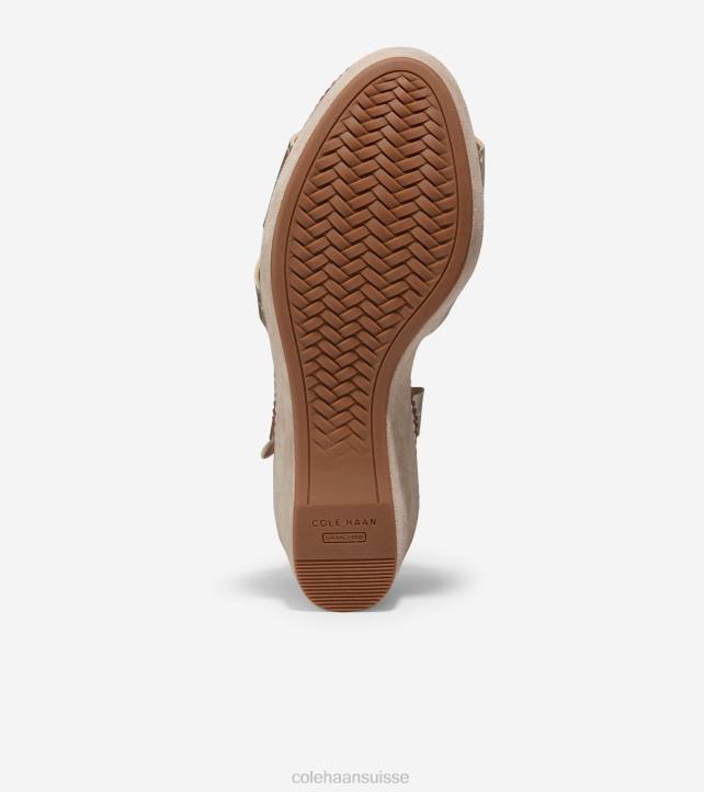 Cole Haan sandale compensée toute la journée cloudfeel femmes PJ6N190 cuir doré chaussure