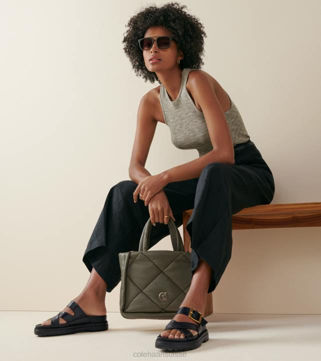 Cole Haan sandale à glissière fraya femmes PJ6N2 noir chaussure