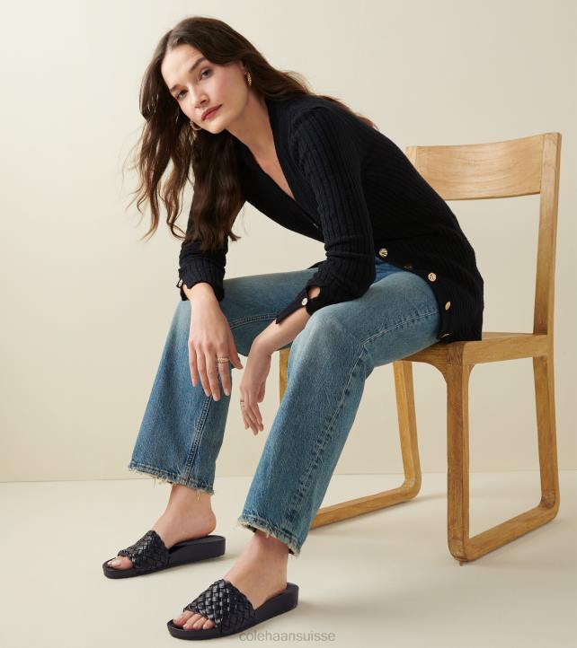 Cole Haan sandale mojave femmes PJ6N50 Cuir noir chaussure