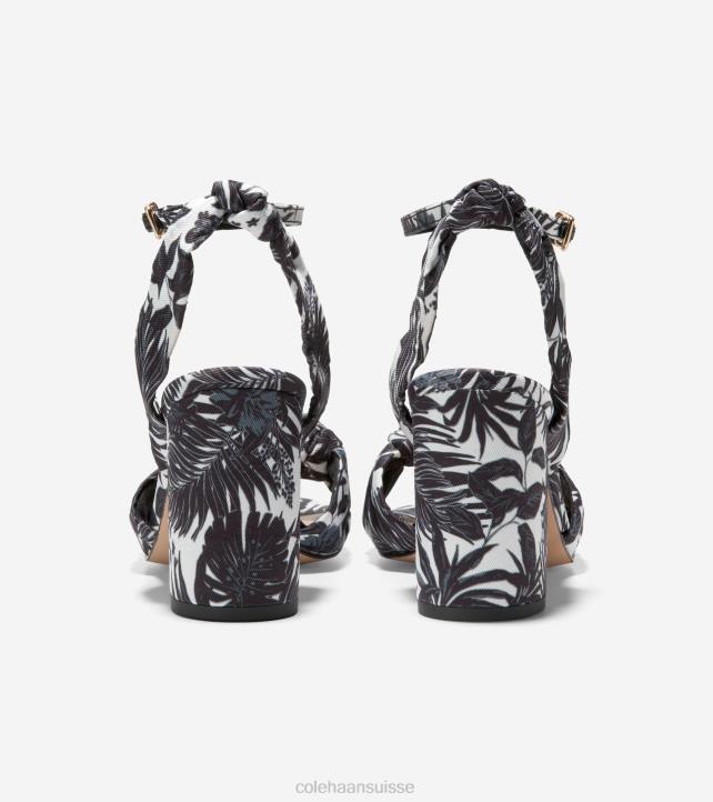 Cole Haan sandale nouée Kaycee femmes PJ6N240 imprimé floral beverly noir-ivoire chaussure