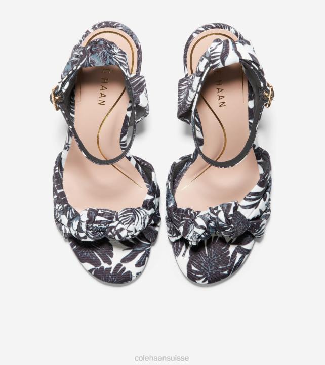 Cole Haan sandale nouée Kaycee femmes PJ6N240 imprimé floral beverly noir-ivoire chaussure