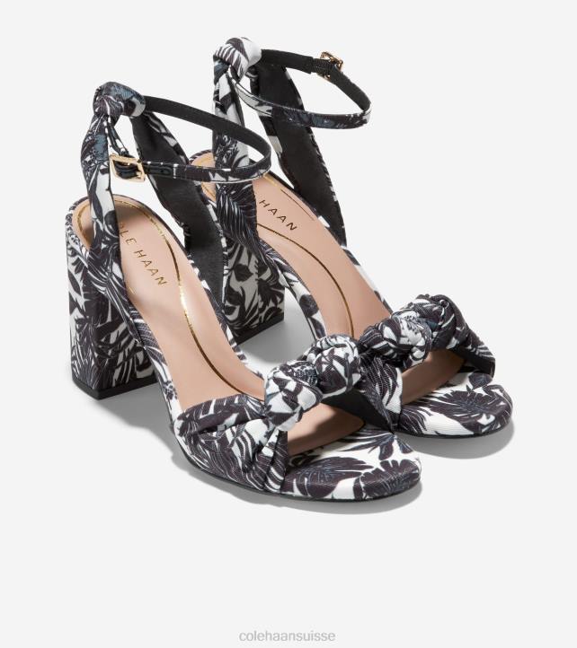 Cole Haan sandale nouée Kaycee femmes PJ6N240 imprimé floral beverly noir-ivoire chaussure