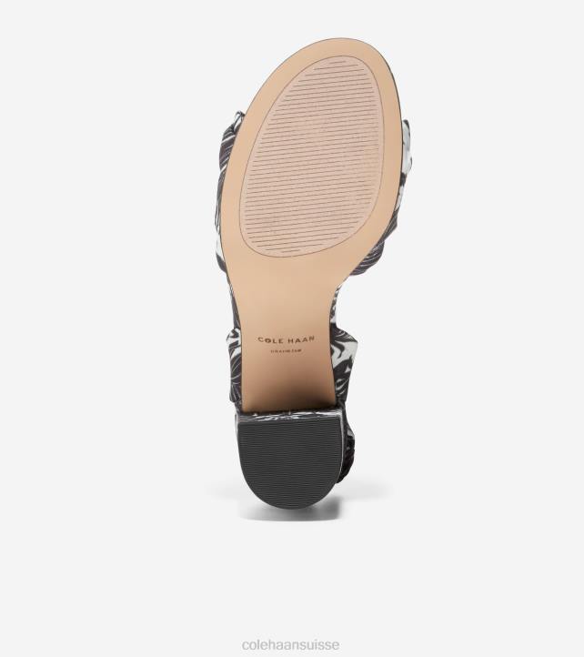 Cole Haan sandale nouée Kaycee femmes PJ6N240 imprimé floral beverly noir-ivoire chaussure