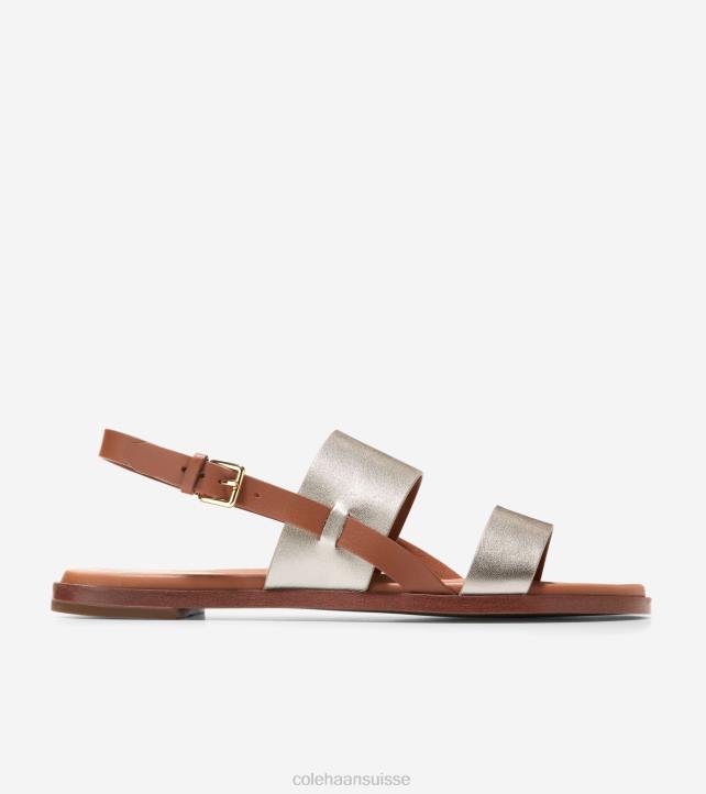 Cole Haan sandale plate flynn femmes PJ6N81 doux or-miel chaussure